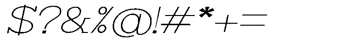 Zero Slab Thin Expanded Slanted Font OTHER CHARS