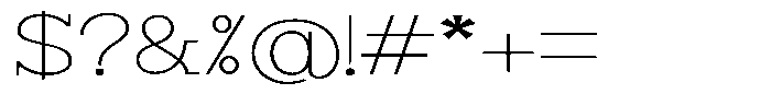 Zero Slab Thin Expanded Font OTHER CHARS