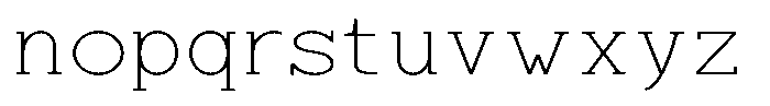 Zero Slab Thin Expanded Font LOWERCASE