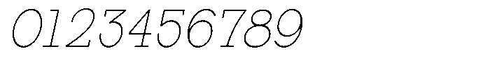 Zero Slab Thin Semi Condensed Slanted Font OTHER CHARS