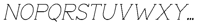 Zero Slab Thin Semi Condensed Slanted Font UPPERCASE