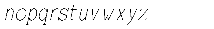 Zero Slab Thin Semi Condensed Slanted Font LOWERCASE