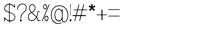 Zero Slab Thin Semi Condensed Font OTHER CHARS
