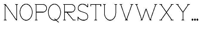 Zero Slab Thin Semi Condensed Font UPPERCASE