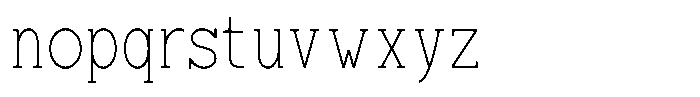 Zero Slab Thin Semi Condensed Font LOWERCASE