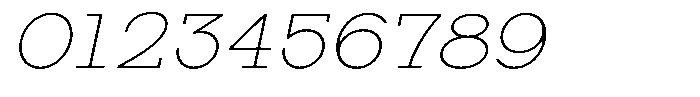 Zero Slab Thin Semi Expanded Slanted Font OTHER CHARS