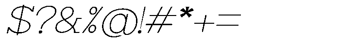 Zero Slab Thin Semi Expanded Slanted Font OTHER CHARS