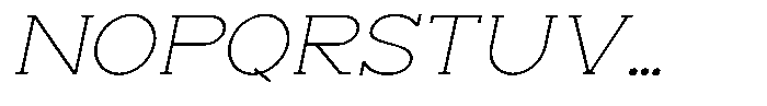 Zero Slab Thin Semi Expanded Slanted Font UPPERCASE