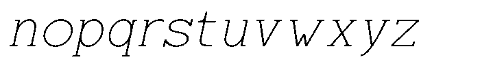 Zero Slab Thin Semi Expanded Slanted Font LOWERCASE