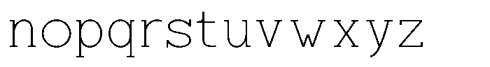 Zero Slab Thin Semi Expanded Font LOWERCASE