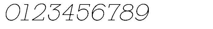 Zero Slab Thin Slanted Font OTHER CHARS