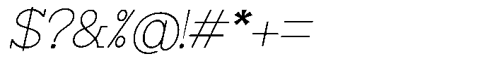 Zero Slab Thin Slanted Font OTHER CHARS
