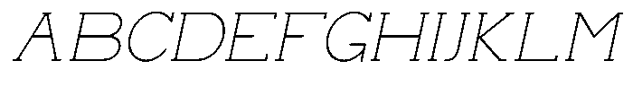 Zero Slab Thin Slanted Font UPPERCASE