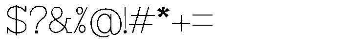 Zero Slab Thin Font OTHER CHARS