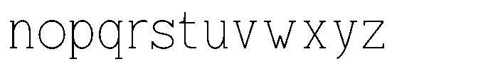 Zero Slab Thin Font LOWERCASE