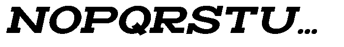 Zero Slab Zero Slab-Ext Bold Sem Exp Slant Font UPPERCASE