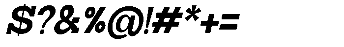 Zero Slab Zero Slab-Ext Bold Semi Condensed Slant Font OTHER CHARS