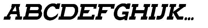 Zero Slab Zero Slab-Ext Bold Semi Condensed Slant Font UPPERCASE