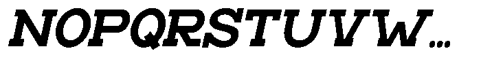 Zero Slab Zero Slab-Ext Bold Semi Condensed Slant Font UPPERCASE