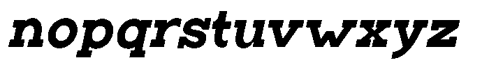 Zero Slab Zero Slab-Ext Bold Semi Condensed Slant Font LOWERCASE