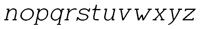 Zero Slab Zero Slab-Ext Light Sem Exp Slant Font LOWERCASE
