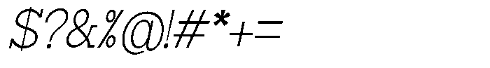 Zero Slab Zero Slab-Ext Light Semi Condensed Slant Font OTHER CHARS