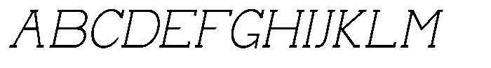 Zero Slab Zero Slab-Ext Light Semi Condensed Slant Font UPPERCASE