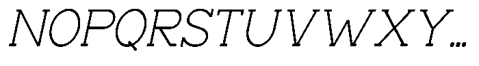 Zero Slab Zero Slab-Ext Light Semi Condensed Slant Font UPPERCASE