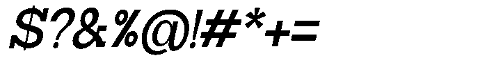 Zero Slab Zero Slab-Sem Bold Semi Condensed Slant Font OTHER CHARS