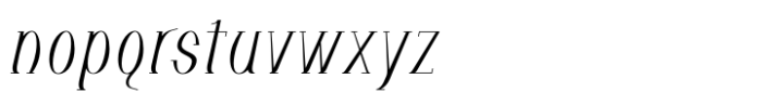 Zest Pro Light Condensed Italic Font LOWERCASE