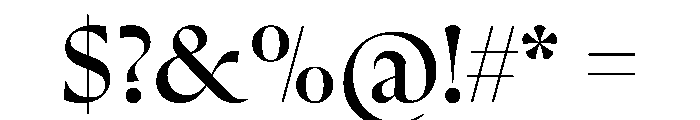 Zenith DisplayBook Font OTHER CHARS
