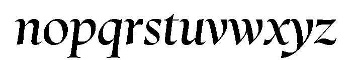 Zenith DisplayBookItalic Font LOWERCASE