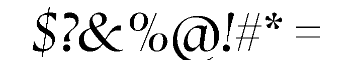 Zenith DisplayItalic Font OTHER CHARS