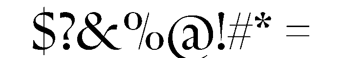 Zenith DisplayRegular Font OTHER CHARS