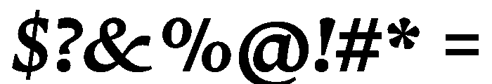 Zenith TextBoldItalic Font OTHER CHARS