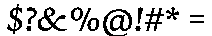 Zenith TextBookItalic Font OTHER CHARS