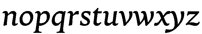 Zenith TextBookItalic Font LOWERCASE