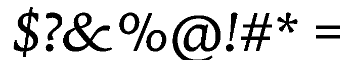 Zenith TextItalic Font OTHER CHARS