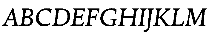 Zenith TextItalic Font UPPERCASE