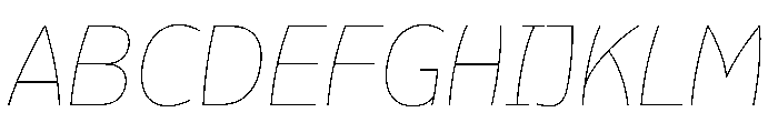 ZF2334 Curved & Italic Hairline Font UPPERCASE