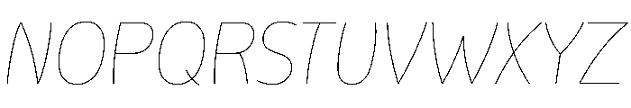 ZF2334 Curved & Italic Hairline Font UPPERCASE