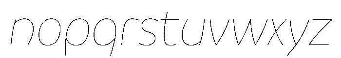 ZF2334 Curved & Italic Hairline Font LOWERCASE