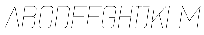 ZF2334 Square Hairline Italic Font UPPERCASE