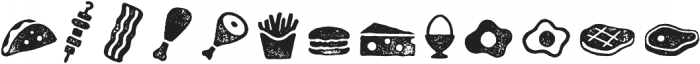 Zing Goodies BBQ Icons Grunge otf (400) Font LOWERCASE