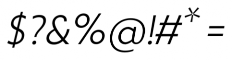 Zigfrid Light Italic Font OTHER CHARS