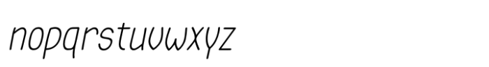 Zimric Condensed Light Italic Font LOWERCASE