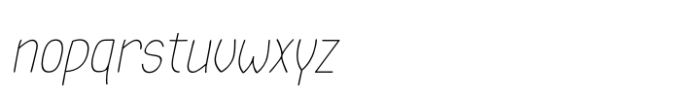Zimric Condensed Thin Italic Font LOWERCASE