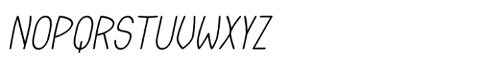 Zimric Narrow Light Italic Font UPPERCASE