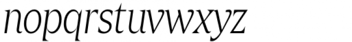Zin Display Condensed Light Italic Font LOWERCASE