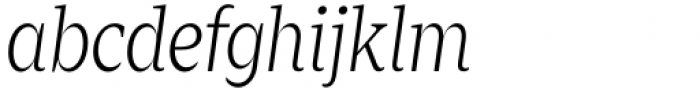 Zin Serif Condensed Light Italic Font LOWERCASE